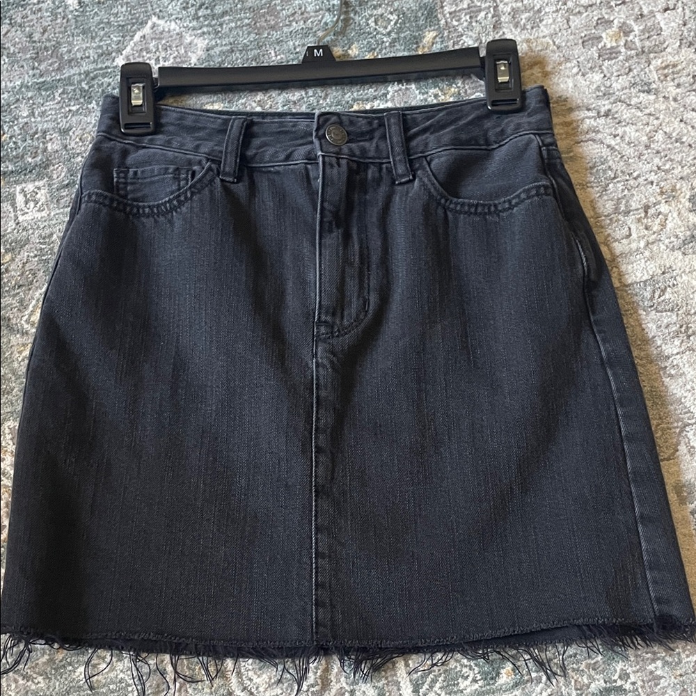 Ultra high rise Black Denim Skirt